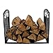 Sunnydaze 2-Foot Firewood Log Rack - Indoor/Outdoor Black Powder-Coated Steel Decorative Fireplace Wood Storage Holder
