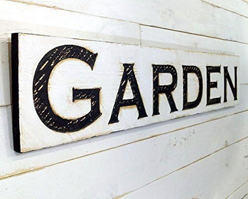 GARDEN Sign - Carved (Available in 3 Sizes) Solid Wood Board, Rustic Distressed Shop Advertisement Farmhouse Style Wooden Garden Gift Produce Vegetable Tomatoes