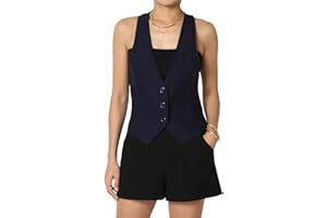 TheMogan Dressy Casual Versatile Racerback Vest Uniform Tuxedo Suit Waistcoat