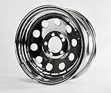 eCustomRim Trailer Rim Wheel 15 in. 15X6 5 Lug Bolt Wheel Chrome Modular Design W/Rivets