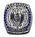 Decade Awards 2019 Fantasy Football Champion Ring - Gunmetal Finish - Heavy FFL League Champ Ring with Stand