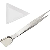 10pcs White Triangle Bead Sorting Trays and 1pcs Silver Color Handy Tweezer with Scoop, Craft Beading Tweezers, Jewelry Tweezers for Seed Beads Diamond Jewelry Making, Pick up Beads Tools Supplies