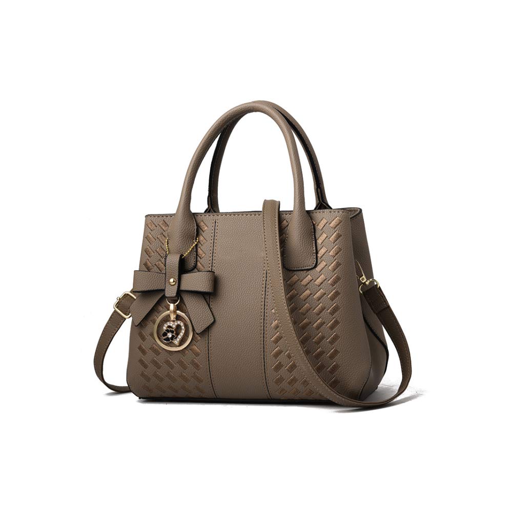 Jeniulet Handbags for Women Fashion Ladies PU Leather Top Handle Satchel Shoulder Tote Bags Khaki