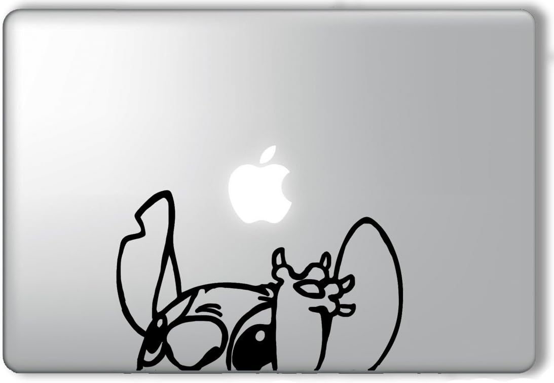 Stitch Reaching for an Apple Decal Sticker Car Truck Laptop Truck | Black | 6"