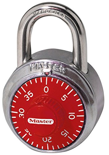 Master Lock Padlock, Standard Dial Combination Lock, 1-7/8 in. Wide, Red, 1504D (Best Lock For Locker Room)