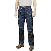 FASHIO FF Men’s Utility Work Jeans – Denim Cordura Work Pants with Holster Tool Pockets, Heavy-Duty Trouser for Men