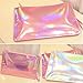 Fashion Women's Holographic Leather Clutch Bag Purse Simple Fashion Laser Envelope Evening Wristlet Handbag, portable waterproof Fashion Focus Cosmetic bag,Shining Evening Bag, Wedding Party (Pink)