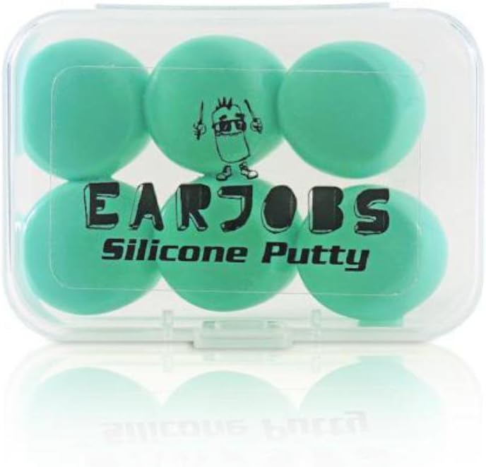 New Earjobs™ Silicone Putty Ear Plugs Value Pack, USA Best Earplug for Sleeping, Snoring, Swimming… (Aqua - Standard Pack (3 Pairs))