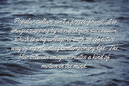 James Rosenquist - Famous Quotes Laminated POSTER PRINT 24x20 - Popular culture isn't a freeze-frame; it is images zapping by in rapid-fire succession, which is why collage is such an effective way o