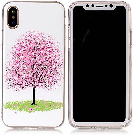 iPhone X Case, Gefee Ultra Slim Luminous Effect Case Noctilucent Light In Night Pattern Rubber Soft TPU Protective Case Cover for Apple iPhone X (Cherry Blossom)