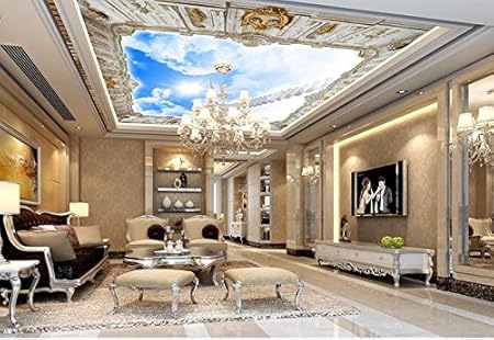 Lwcx Photo Wallpaper Customize 3d Ceiling Murals Wallpaper Hd Blue