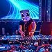 ZEULYCHAPMAN Halloween Costume Kids DJ Helmet Music Festival LED Mask Disco Lights Headgear Carnival Cosplay Light Up Mask Prop Latex Full Head Hat Rave Party White for Men (White, One Size)