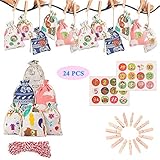 OZUKO 24 PCs Christmas Advent Calendar Bags with