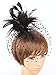 Women Lady Fascinator with Headband Wedding Party Accessory Black