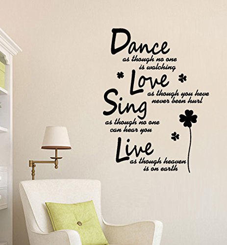 Lowprofile Dance Live Sing Live Removable Art Vinyl Mural Home Room Decor Wall Stickers