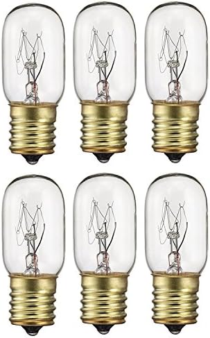 6 Pack 40 Watts Microwave Replacement Bulb for Ge and Whirlpool oven, 40T8 E17 Base Appliance Light Bulb MOL 2.5"