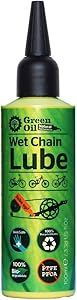 GREEN OIL Cycle Chain Lube, 100 ml, Wet & Dry Conditions, Biodegradable, Natural, Eco Friendly, Skin Safe, Free of PTFE PFOA Palm Oil Petroleum, Recycled Plastic Bottle, Award-Winning Lube