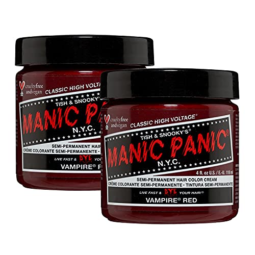 Manic Panic Vampire Red Classic Crème, vegane, tierversuchsfreie, semi-permanente Haarfarbe, 2 x 118 ml
