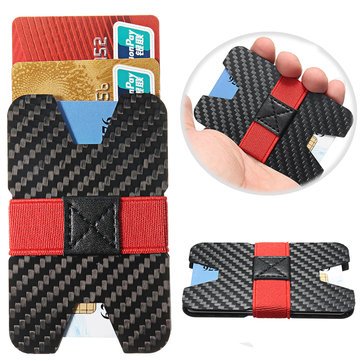 Tle - Travel Supplies - Men Slim Wallet Carbon Fiber Blocking Minimalist Credit Card Case Holder Wallet Fibre Pocketbook Holder Manpower - 1PCs