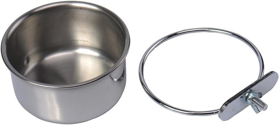 Stainless Steel Food Water Bowl For Pet Bird Crates Cages Coop Dog Cat Parrot Bird Rabbit Pet (Small:10cm *5cm, 3.93 * 1.97inch) - Image 5