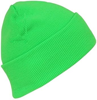 green wooly hat