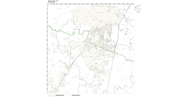 Spring Hill Tn City Limits Map Amazon.com: Zip Code Wall Map Of Spring Hill, Tn Zip Code Map Laminated :  Office Products
