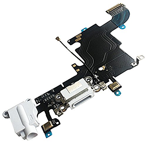 Johncase OEM Charging Port Dock Connector Flex Cable w/Microphone + Headphone Audio Jack Port Ribbon Replacement Part Compatible for iPhone 6s All Carriers (Light Gray) - Thumbnail 4