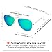 MT MIT Classic Aviator Polarized Mirrored Lens Sunglasses for Men Women 100% UV Protection(Green)
