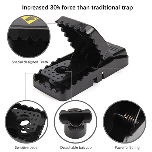 Mouse trap, BEDEE Rat Trap Pest Control (Set of 6) Humane Reusable Snap Mice killer Rodent Catcher [Safe &Sanitary &Effective ] Good for Kitchen/warehouse/farm Safe for pet - Thumbnail 2