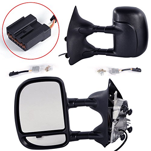 MOTOOS Towing Mirrors Side Folding Extendable Fit For 1999-2007 Ford F-250 F-350 F-450 F-550 Super Duty 2000-2005 Ford Excursion 6.8L V10
