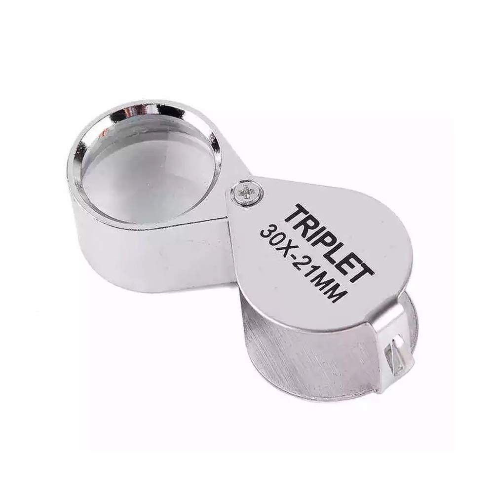 Jewellers Loupe Jewellery Antiques Magnifier Pocket Foldable 30 x 21mm Glass Antique Keyring Eye Lens