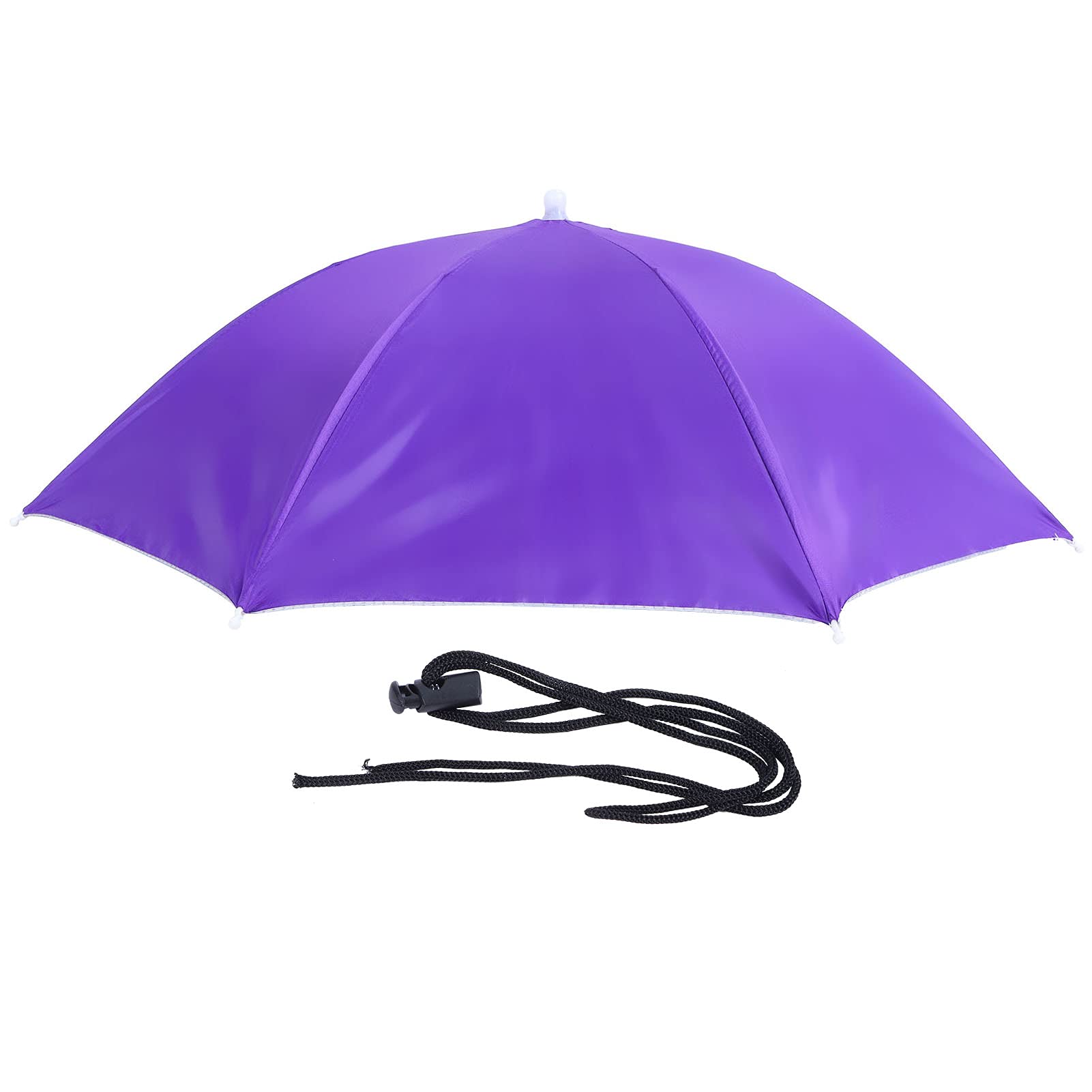 Fishing Umbrella Hat, Adult Hands-free Umbrella Hat Waterproof Foldable Sun Rain UV Headwear Fishing Parasol for Outdoor Fishing Hiking(Purple)