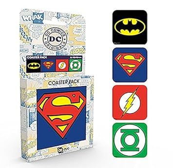 Dc Comics Logos Untersetzer Pack Holz Verschiedene Amazon De