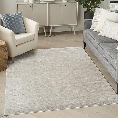 Nourison Home Andes Abstract Grey 9' x 12' Area Rug, Easy Cleaning, Non Sheddin…