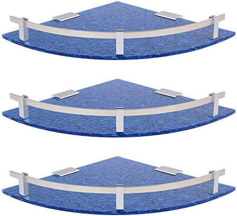 MERCEBULL Stylish Marble Designed Acrylic Wall Shelf (8 x 8 Inch, Blue)