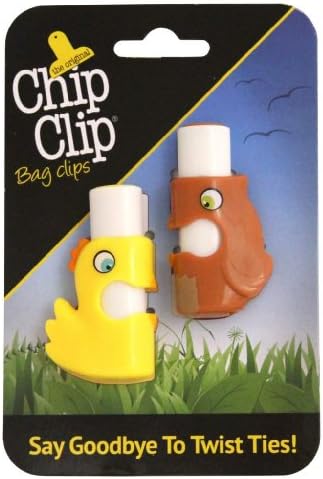 Chip Clip Bag Clips, Push Button Bag Ties in Cute Shapes Set of 2 (Chick/Owl)