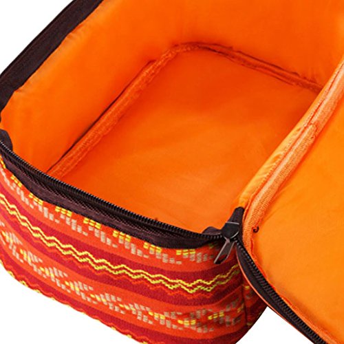 Homyl Outdoor Tableware Storage Bag Handbag Chinese Ethnic Style Spice Jars Organizer Case Carry Bag