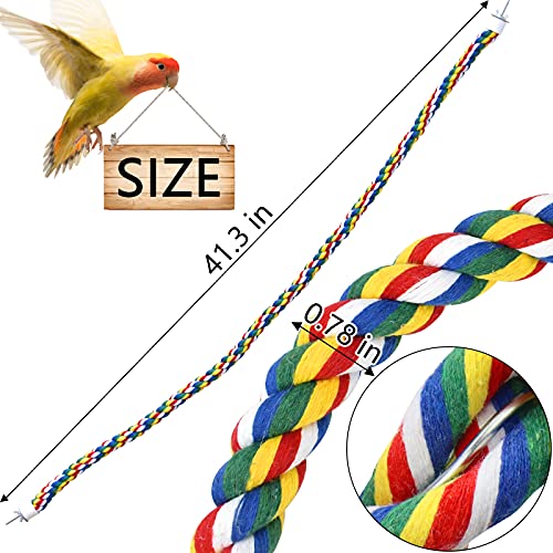 Bird Rope Perch for Parrots, Cockatiels, Parakeets, Budgie Cages Comfy