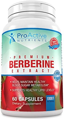 Berberine -1000mg for All Natural Heart & Cardiovascular Health and Healthy Blood Sugar Levels