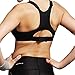 newlashua high Support Sports Bras for Women - Zip Front Sports Bra Push Up - High Impact Adjustable Compression Post Surgey Bra XL Black