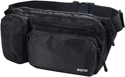 Eono Water Resistant Bum Bag Multi-Pocket Large Capacity Black