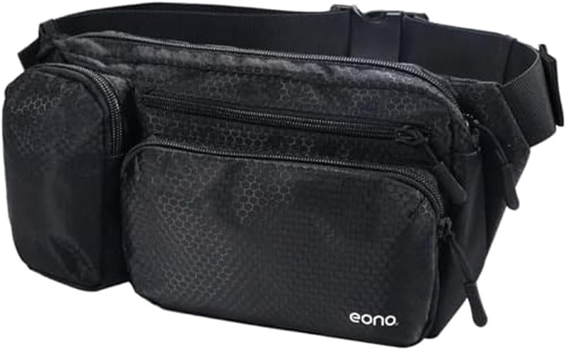 Eono Water Resistant Bum Bag Multi-Pocket Large Capacity Black