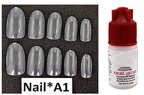 Ear Lobe & Accessories Nails with Glue A-1, Clear, 11 Pieces (Pack of 2)