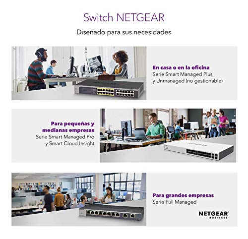 Netgear-Switch-Gigabit-24-Puertos-GS324v2-Switch-Ethernet-Unmanaged-de-Sobremesa-o-Bastidor-Caja-de-Metal-Sin-Ventilador-Negro