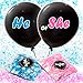 Gender Reveal Confetti Balloon – Pink and Blue Confetti Balloon – Balloon for Baby Shower – Giant Black Balloon for Gender Reveal