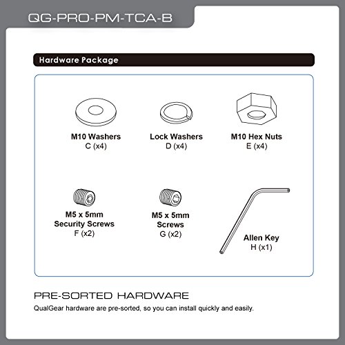 QualGear QG-PRO-PM-TCA-B Pro-AV Truss Ceiling Adapter for 1.5" Npt Threaded Pipe Projector Accessory