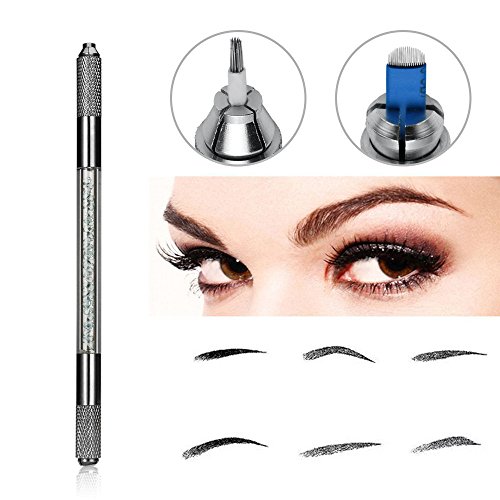 Tatto Manual Pen,Chartsea Double Head Microblading Permanent Makeup Eyebrow Tattoo Manual Pen (Blue) - Thumbnail 7