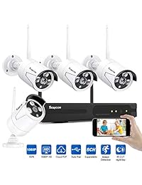Rraycom Security Camera System Wireless,8CH 1080P NVR with 4Pcs 1080P 2.0MP Outdoor Indoor WiFi Surveillance IP66 Weatherproof IP Cameras,65ft Night Vision, App Remote View, P2P,Plug Play,No HDD