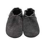Mejale Baby Infant Toddler Shoes Anti-slip Soft Soled Suede Leather Moccasins Pre-walker(18-24 months,grey)