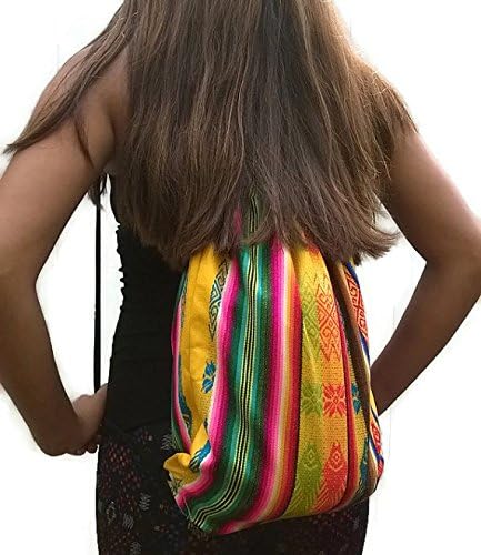 Incan Drawstring Backpack from Ecuador (Yellow)